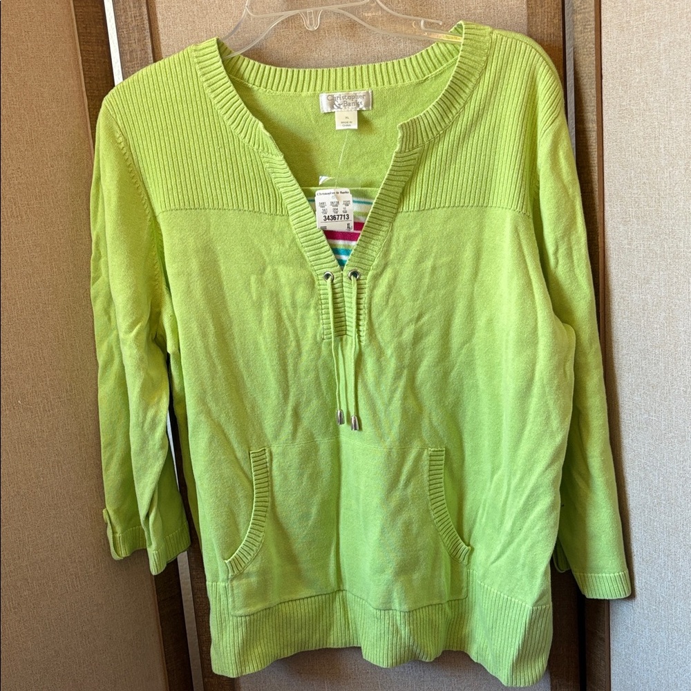 FINAL MARKDOWN Christopher & Banks Light Green Knit Top xl nwt